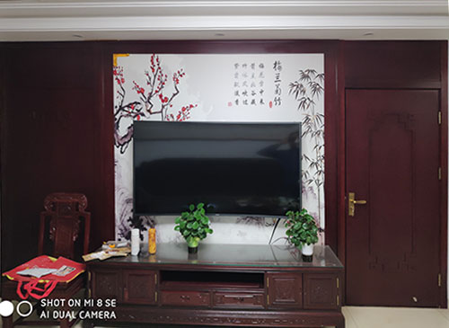 金昌中式家庭装修电视柜效果展示