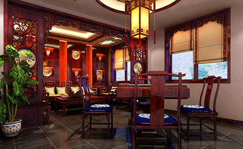 金昌古典中式风格茶楼包间设计装修效果图